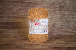 éponge grattante en coques de fruits 2 x 